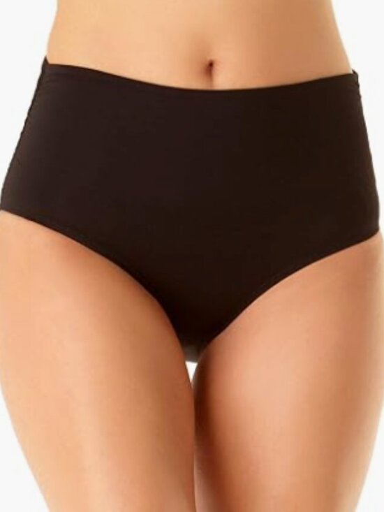 Anne Cole Other - Anne Cole Women's Convertible High Waisted Foldover Bottom Black Size L - 7553